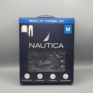 Nautica Thermal Underwear Set 2 pc Mens M Dry Fusion Dark Grey NIB
